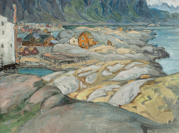 The Village at the Foot of the Mountain Study from Lofoten 1912