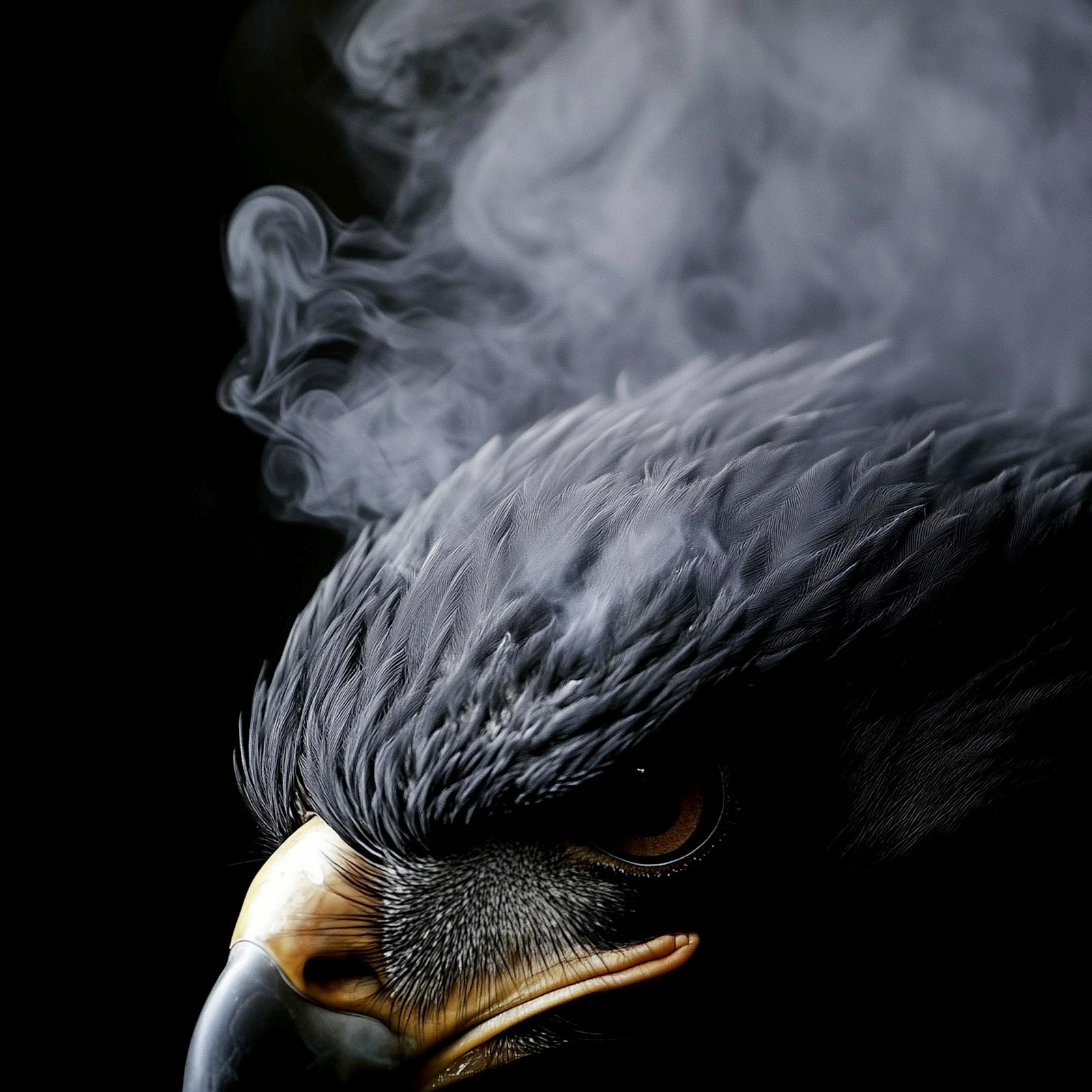 Download Majestic Dark Eagle With Smoke 4K iPhone