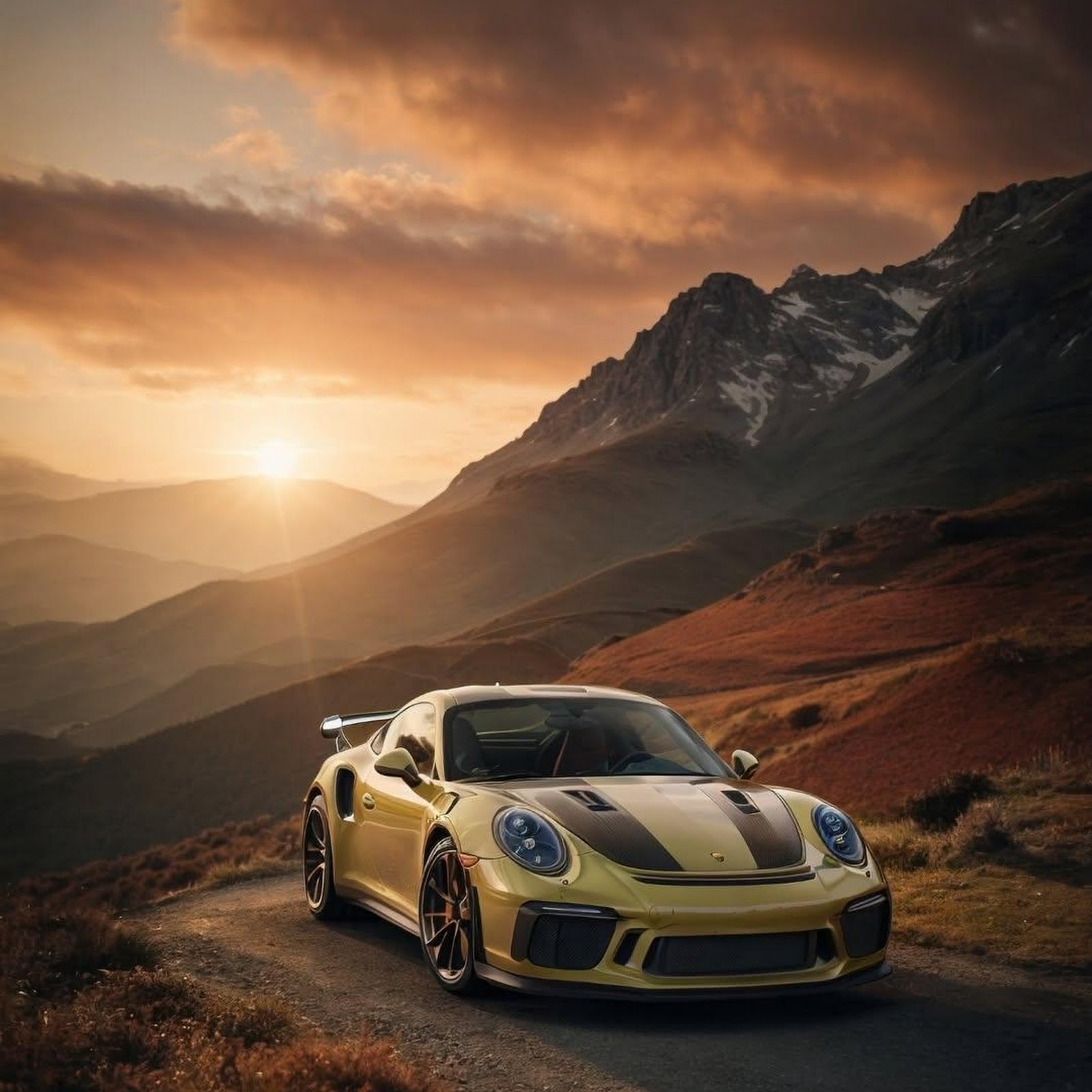Download Sports Car, Porsche, Automotive, Mountain Road iPhone