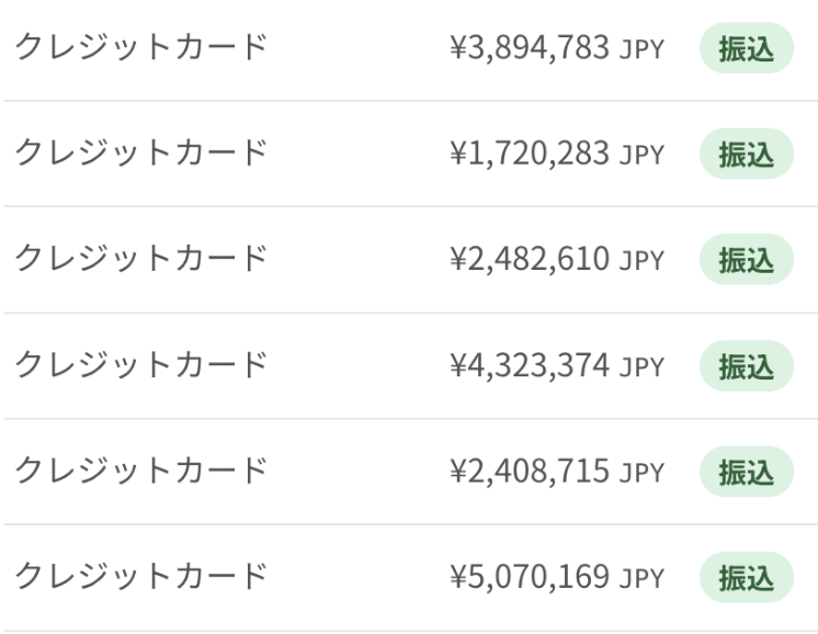 100万以上自社サービスの売り上げ