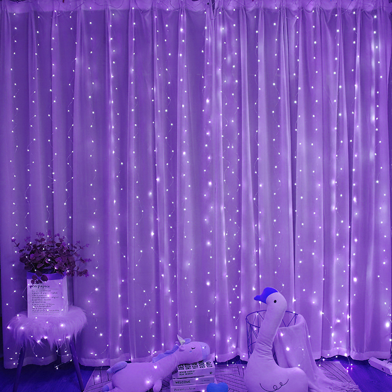 LED curtain light string with copper wire, USB