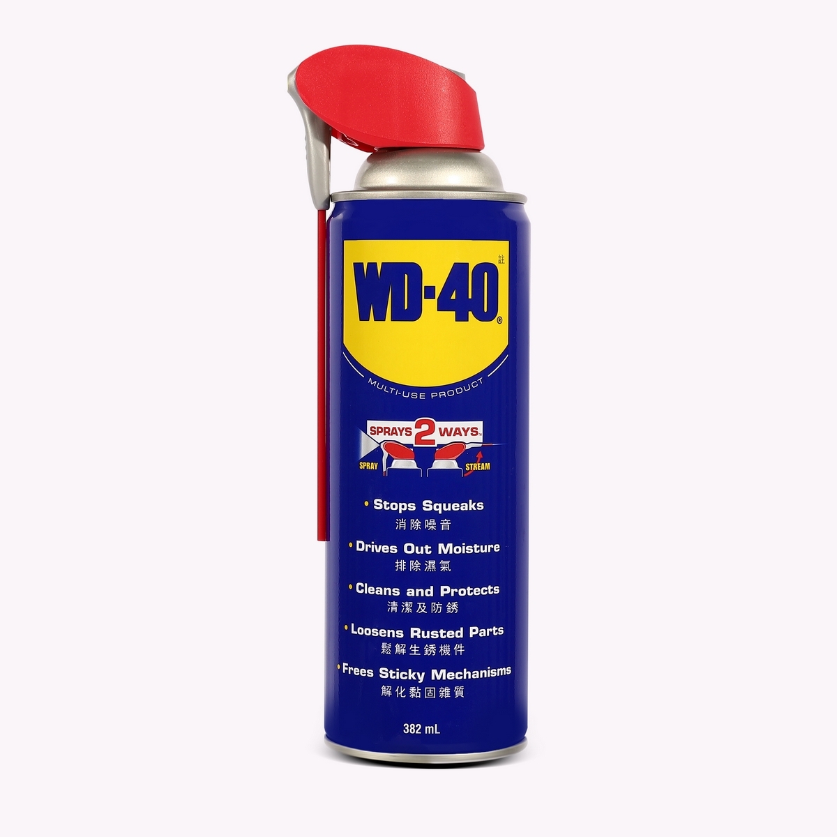WD-40 น้ำมันอเนกประสงค์ ดับบลิวดี สี่สิบ หัวฉีดอัจฉริยะ Smart Straw ขนาด 382 มิลลิลิตร หล่อลื่น คลายติดขัด ไล่ความชื่น ทำความสะอาด ป้องกันสนิม กลิ่นไม่ฉุน