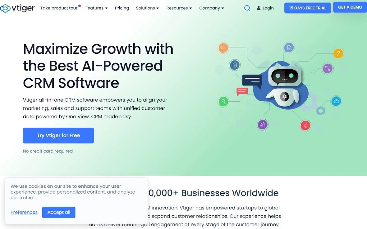 Captura de Vtiger CRM for Google Workspace