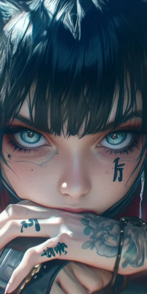 Anime Girl, Cyberpunk, Digital Art, Katana 4K Wallpaper Background