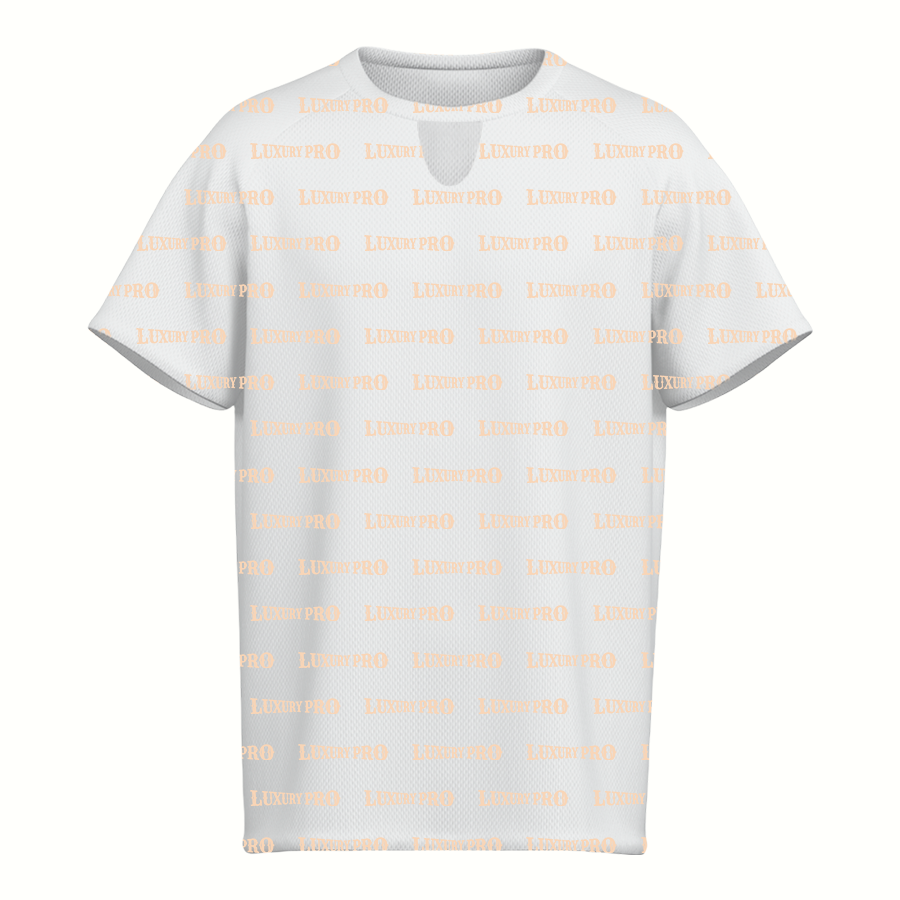 AOP V-neck hollow short-sleeved T-shirt