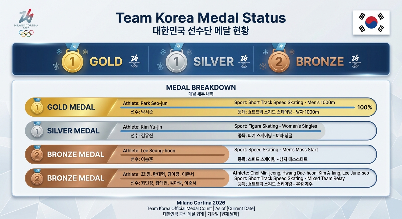 대한민국 메달 현황 차트