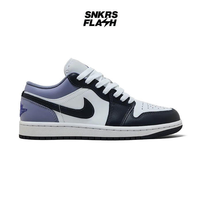 NIKE AIR JORDAN 1 LOW WHITE INDIGO HAZE DARK BLUE GREY - 553558145