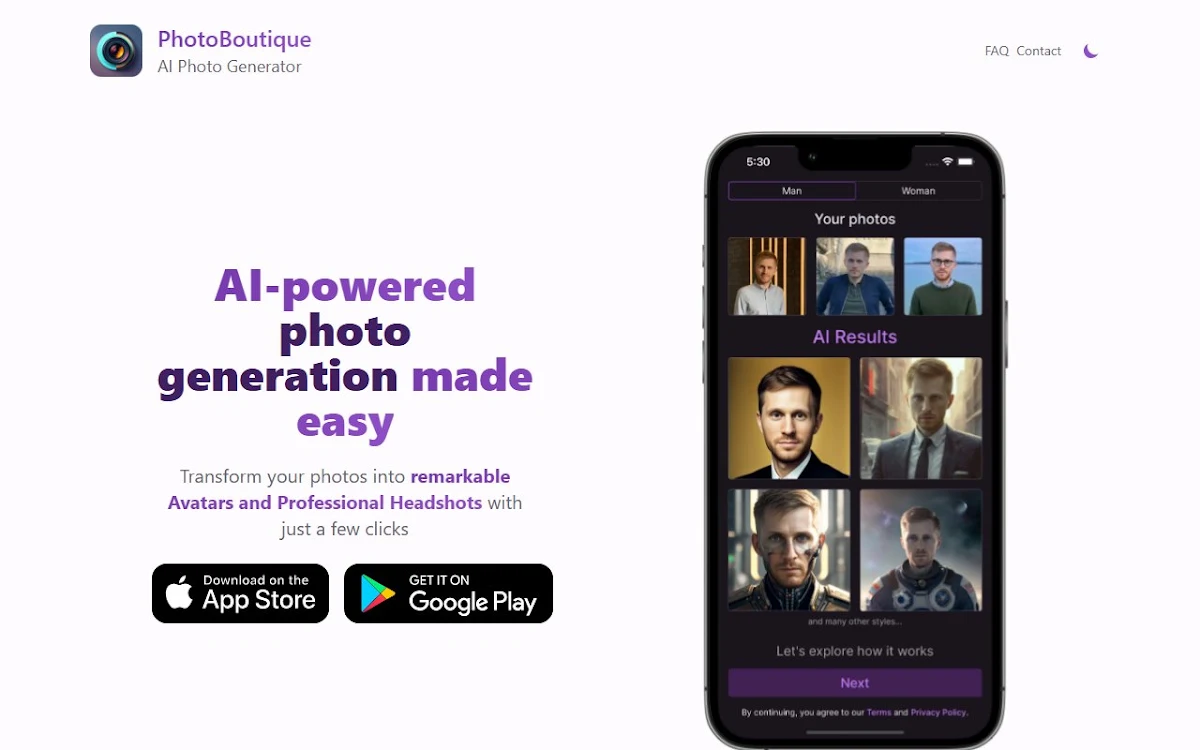 Captura de PhotoBoutique - AI Avatar maker