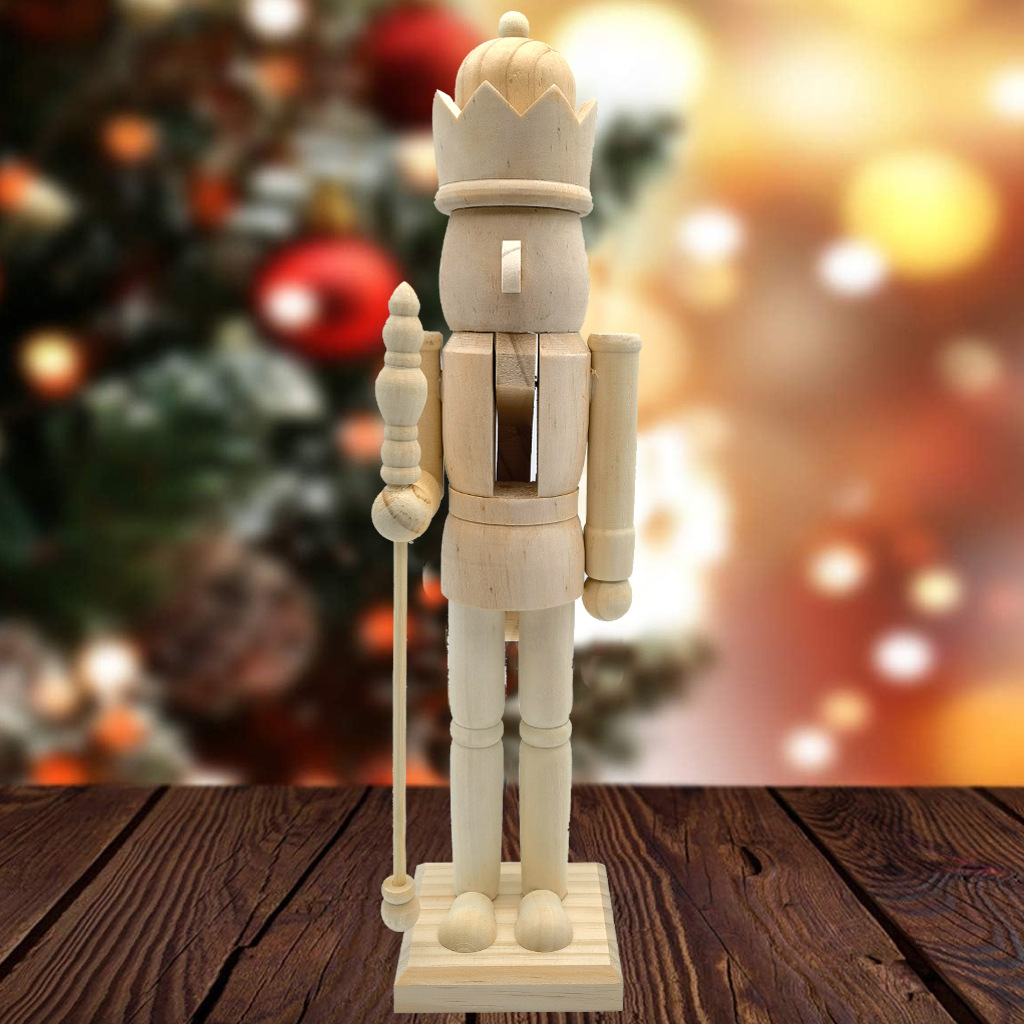 Nutcracker figure made of wood, 38 cm, unpainted