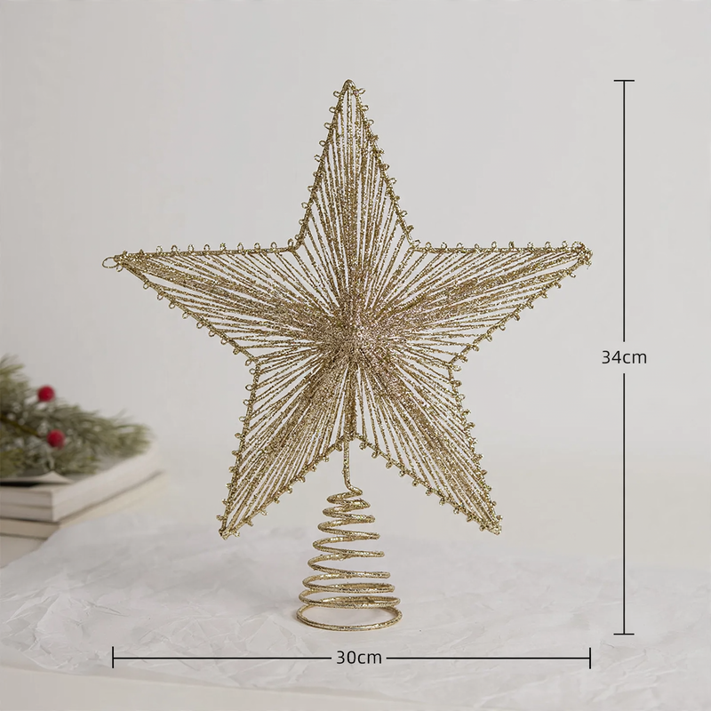 Decorative Christmas Tree Star Topper Made of Iron