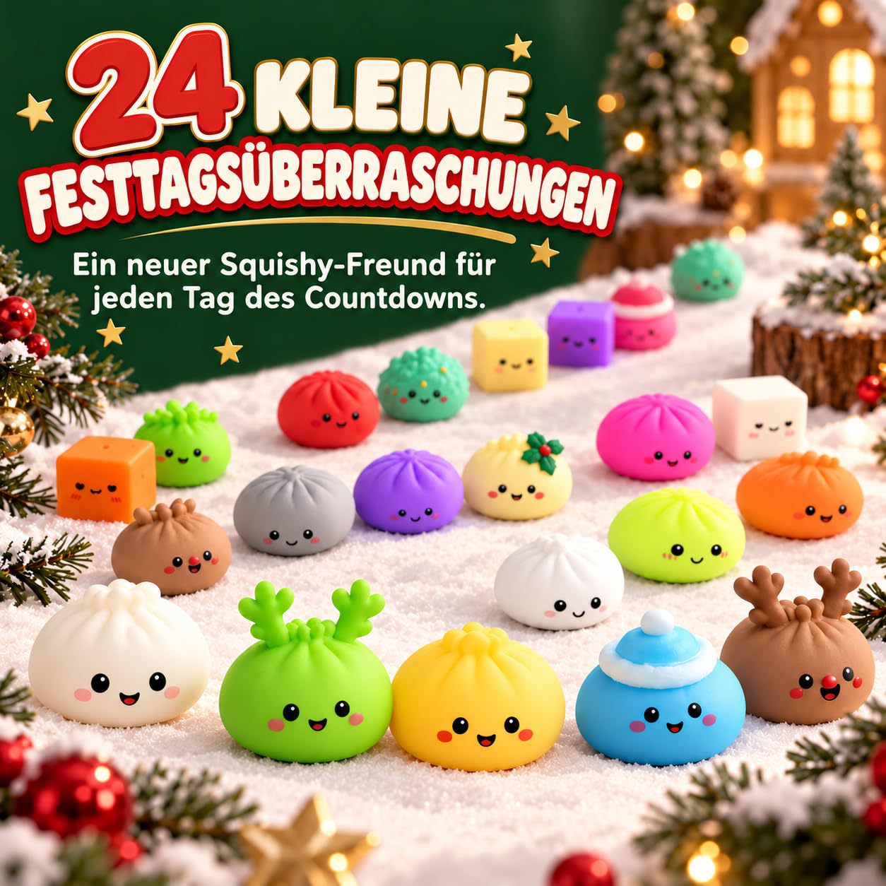 Adventskalender mit Spielzeug-Überraschungen, 24 Tage