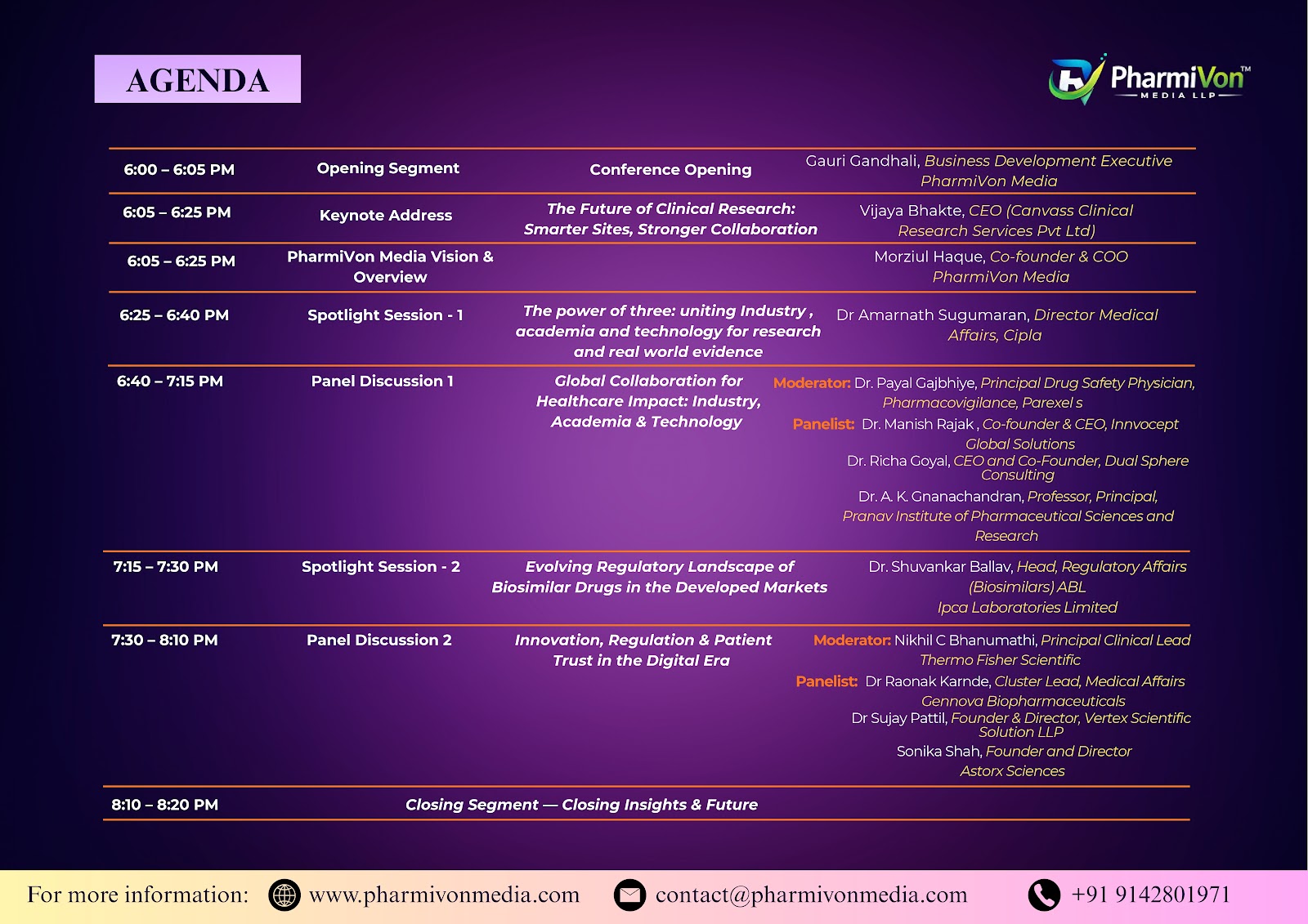 Event Agenda