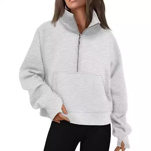 Damen-Sweatshirt mit Reißverschluss und Raglanärmeln