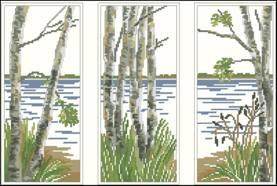 CMP 340000 Triptych With Birches