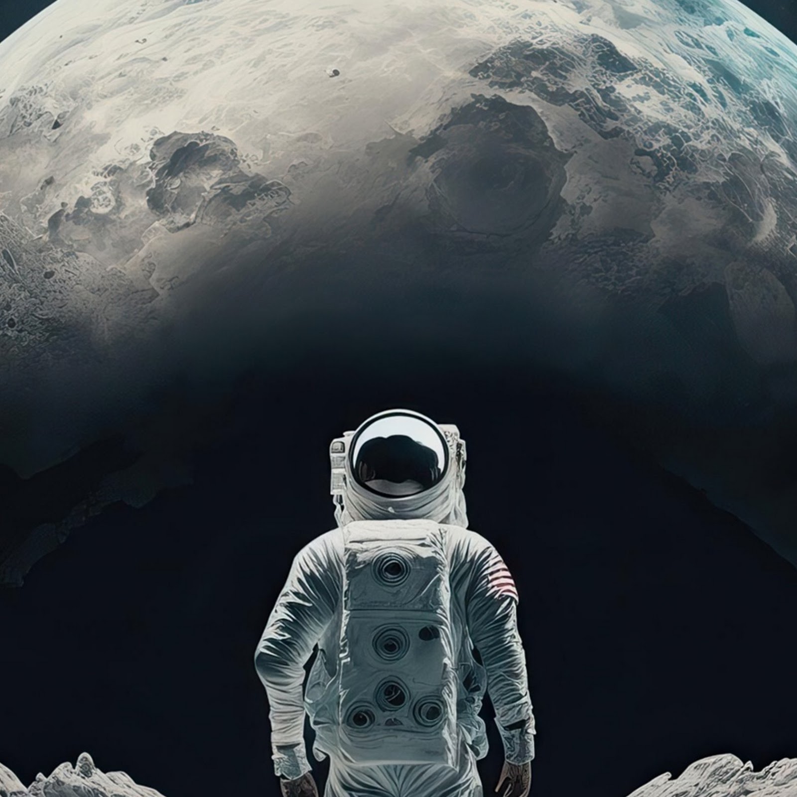 Download Astronaut, Space Exploration, Moon Landing, Outer Space 2K iPhone