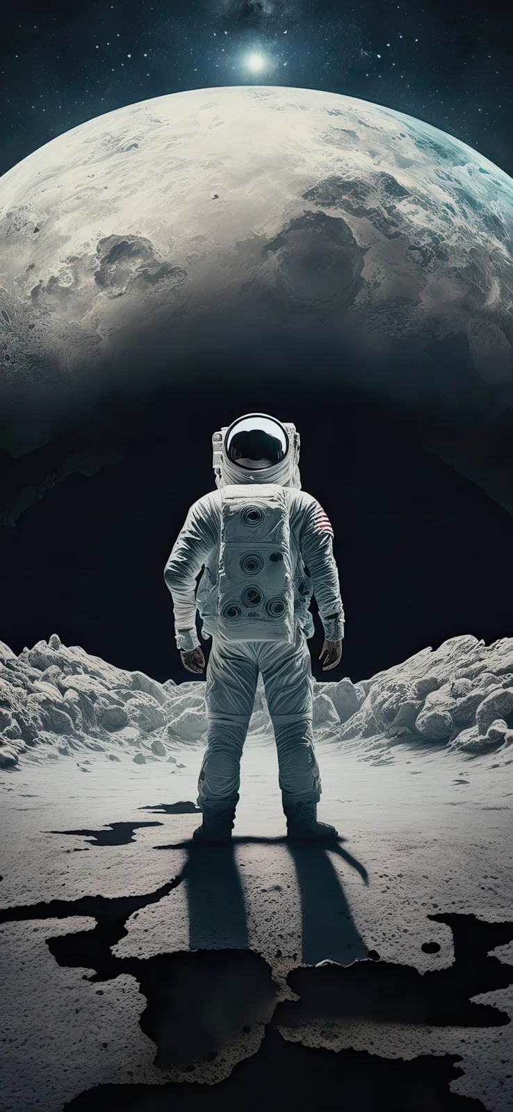 Astronaut, Space Exploration, Moon Landing, Outer Space 2K iPhone Wallpaper Background (1572x3408)