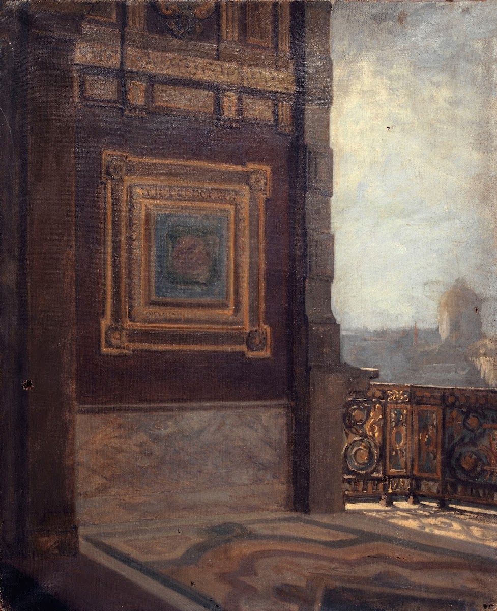 Le Balcon au bout de la petite galerie du Louvre 1872