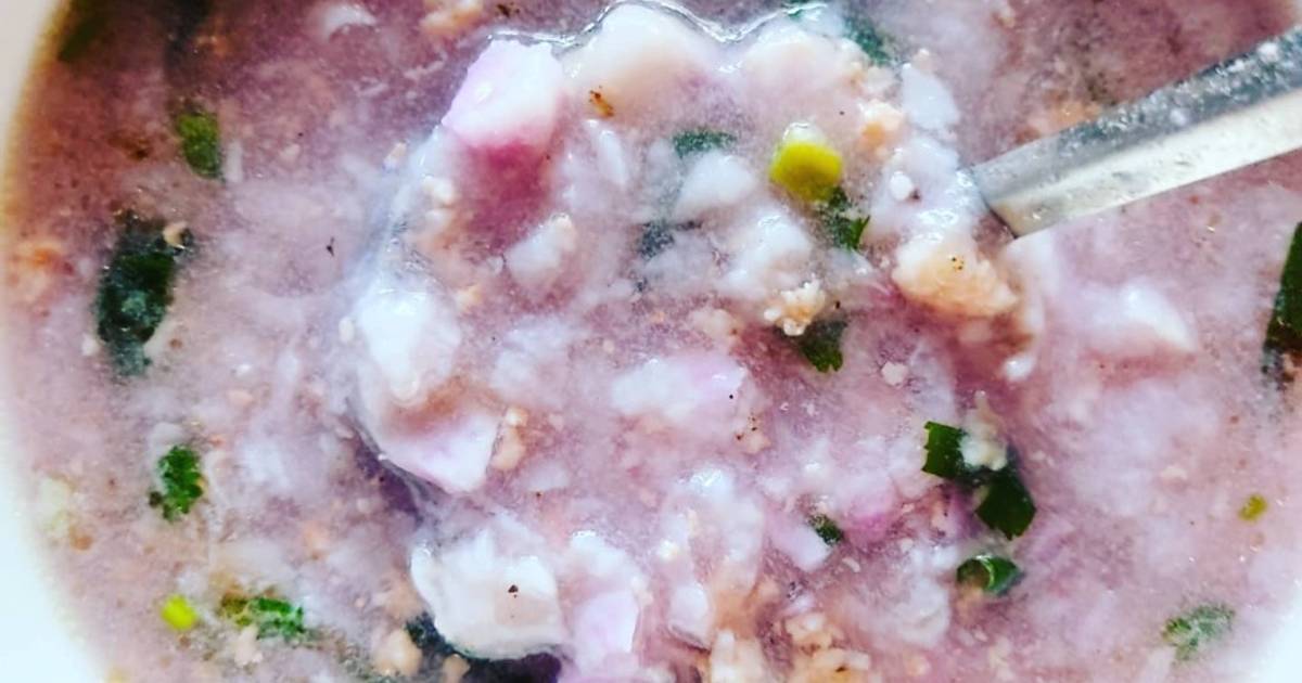 Canh khoai mỡ với tôm tươi bằm