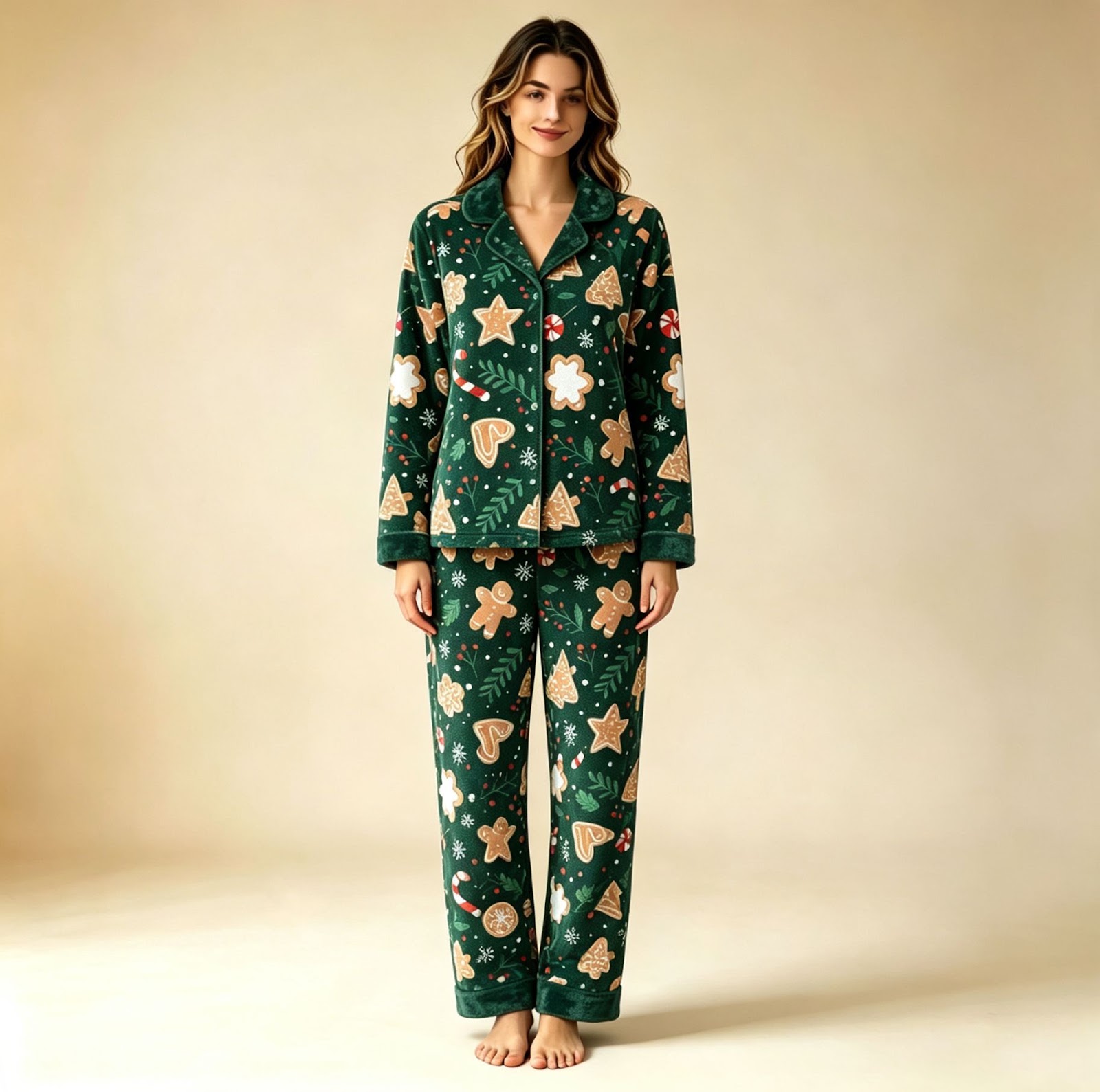 Christmas Pajama Set made of stretchy fleece