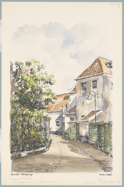 Kerkpaadje Van de huizen is een deel gesaneerd 1950