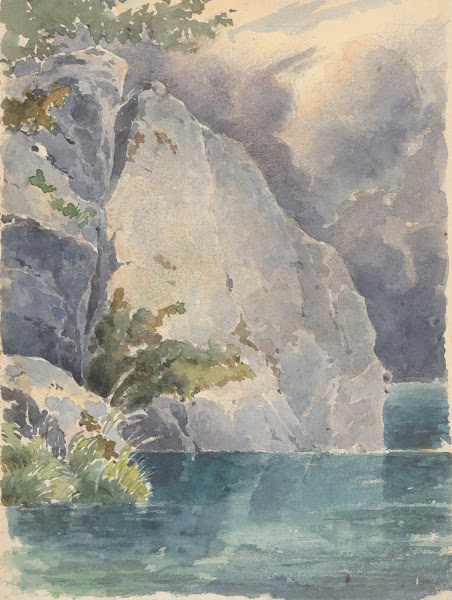 Rock above a Lake between 1860 and 1865
