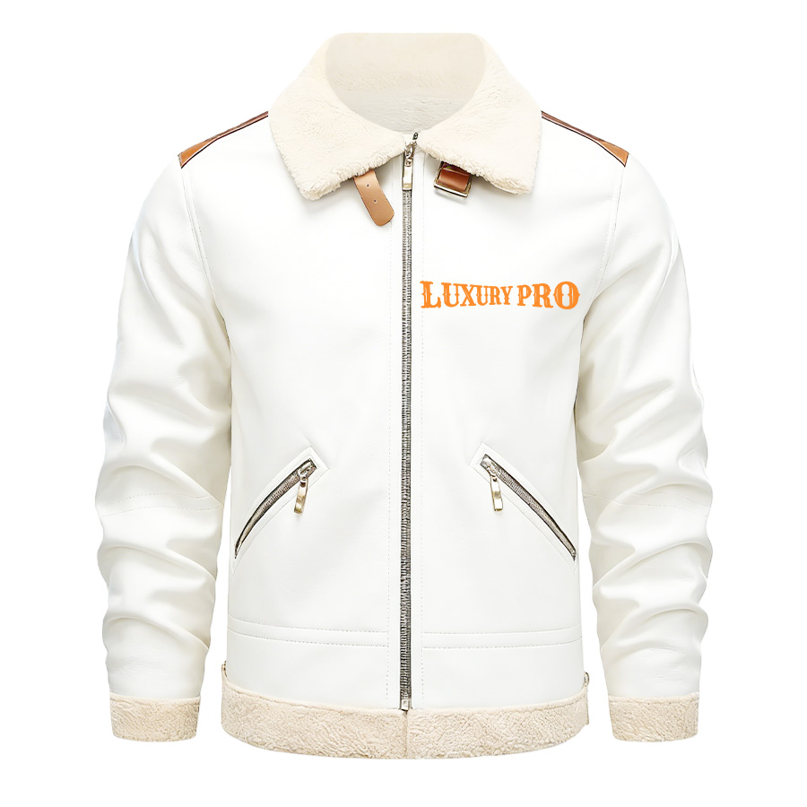 2D fur-coated one-piece leatherFlight Jacket