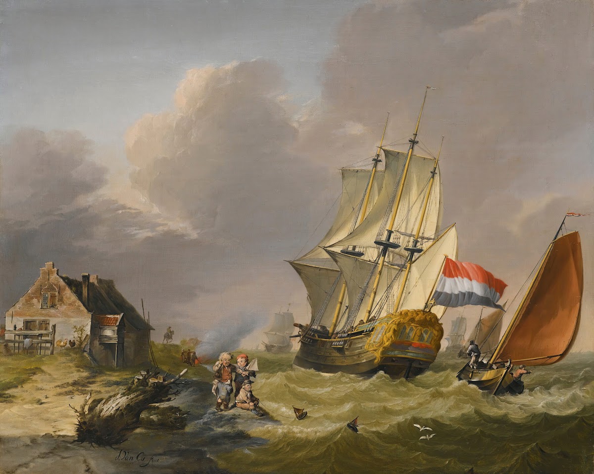 Shipping In A Storm Off The Coast