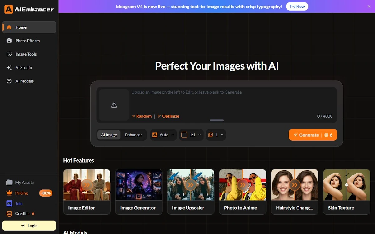 Captura de AIEnhancer - Free AI Photo Enhancer