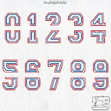 Stitch photo 4 of the Varsity Split Two Applique Embroidery Font embroidery design