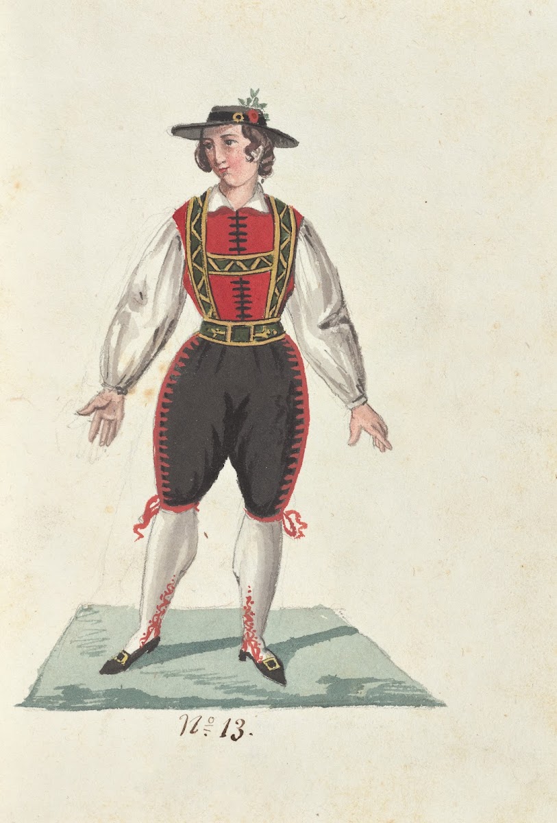 Costume designs for the ballet La Pastorella Svizzera Pl13 1839