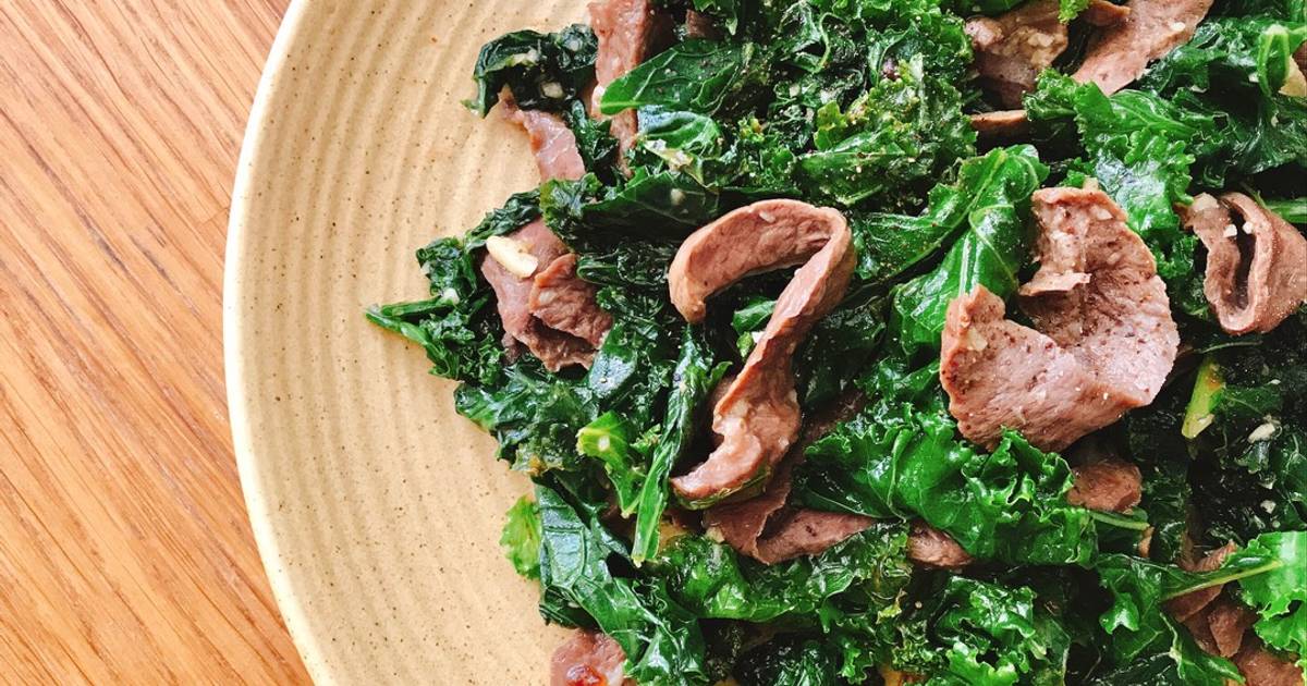 Cải Kale Xào Tim Bò