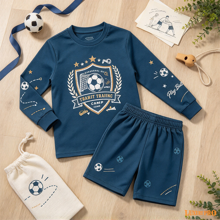 AOP MEG Crew‑Neck Long‑Sleeve Jersey with Cuffs + Full‑Print Boardshorts‑Bird's‑Eye Fabric