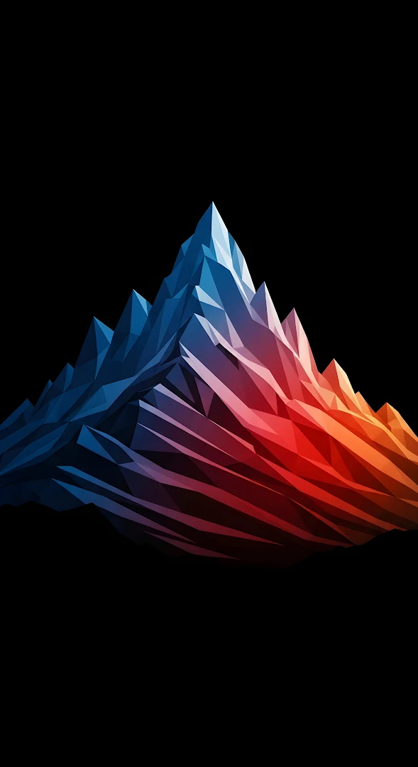 Low Poly Mountain Range Geometric Color Gradient