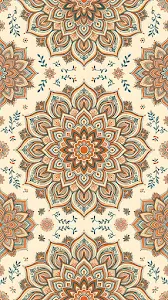 Intricate Earth Toned Floral Mandala Pattern