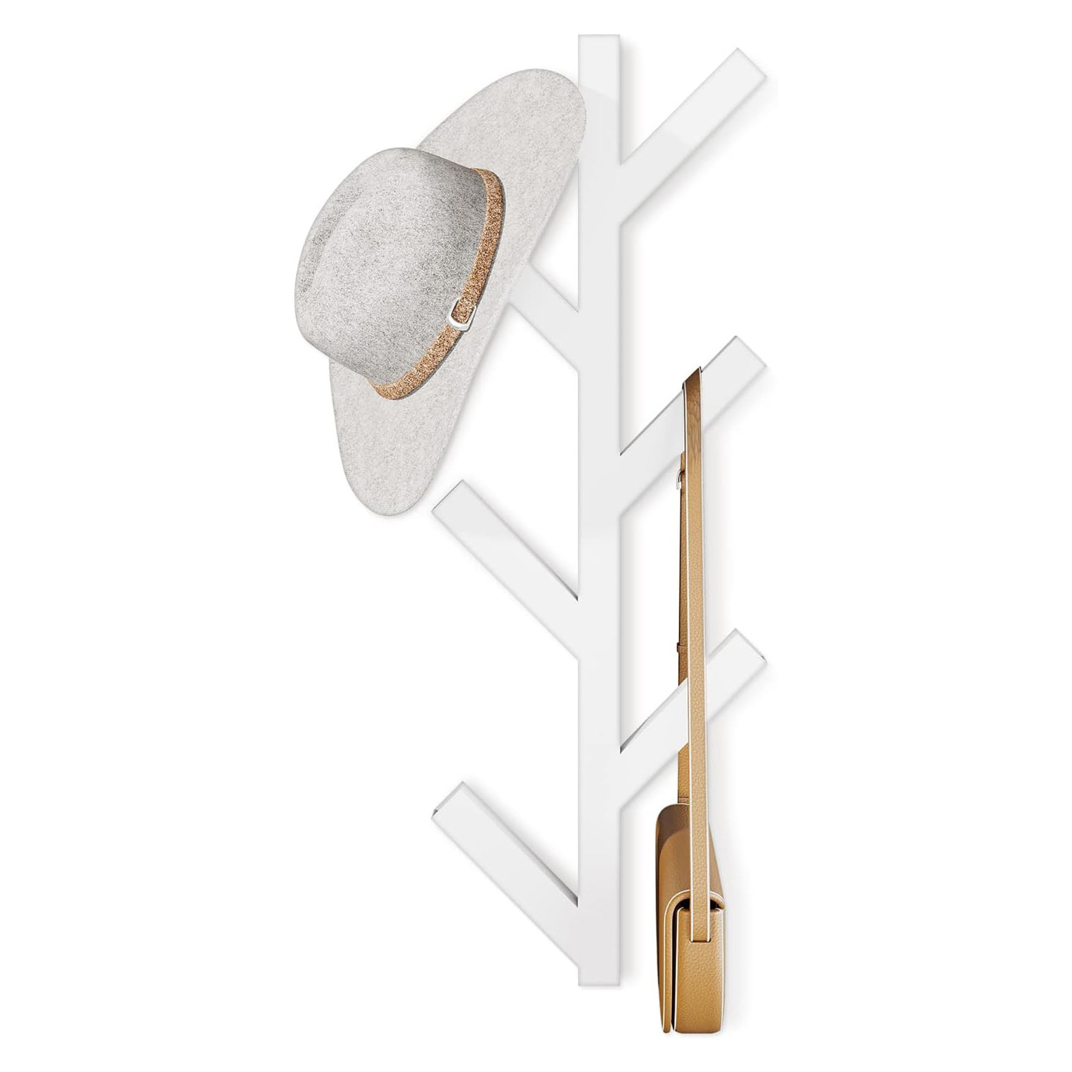 Metal wall coat rack, 40.6 × 14.5 × 6.6 cm