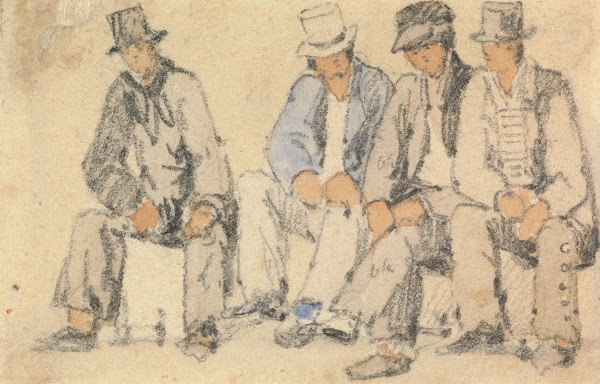 Group of Four Seated Men