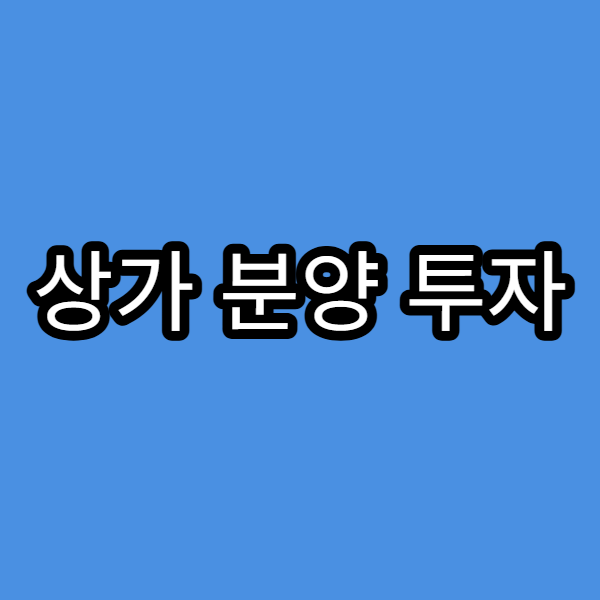 상가 분양 투자 시 주의사항