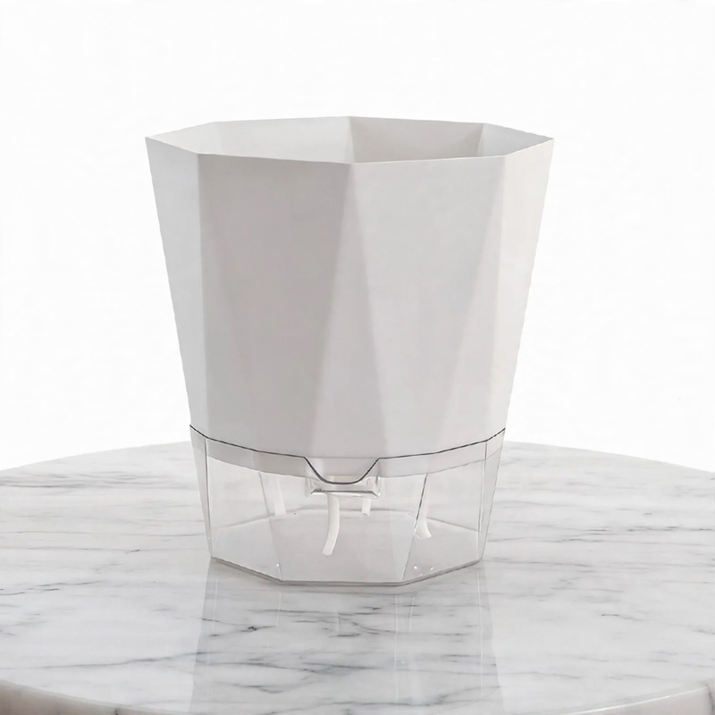 Flower pot with self-watering, plastic