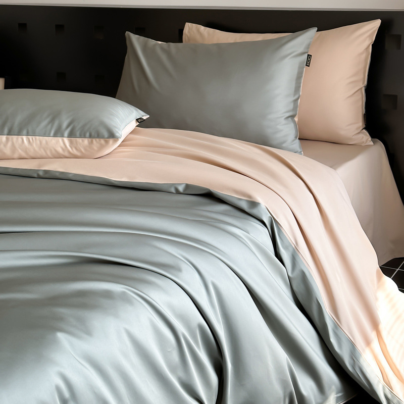 Cotton bedding set, solid color, satin weave