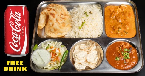 Punjabi Vegetarian Thali (Free Drink)