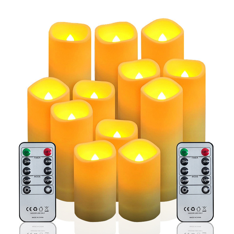 Waterproof LED Candle Set, 12-piece, ABS Plastic