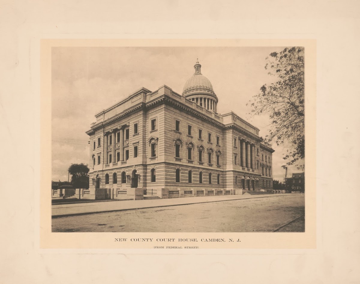New county courthouse Camden NJ from Federal Street 1906