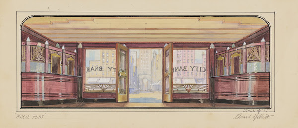 Horse Play Sketch no 2 Act III City Bank Interior 1934 1943