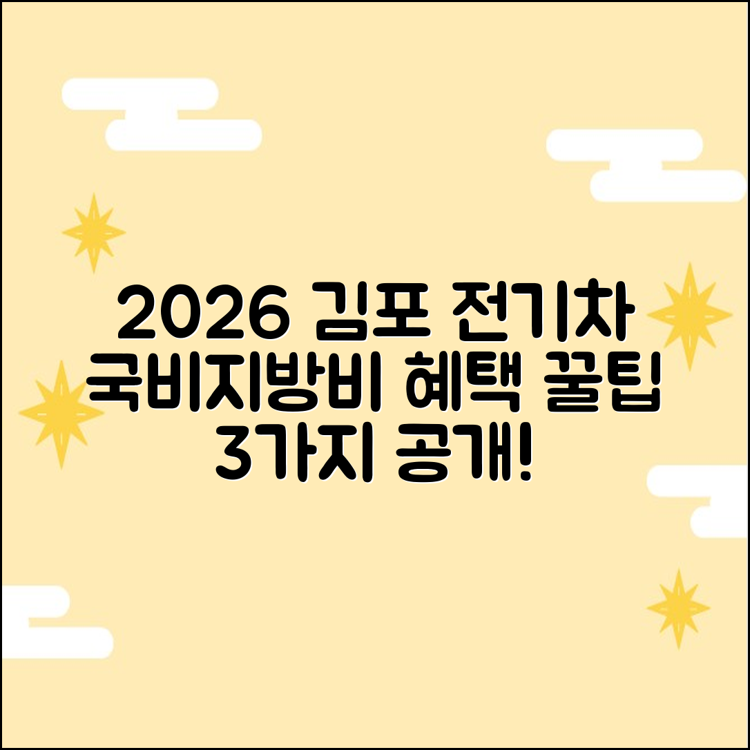 2026 김포시 전기차 지원금: 국비+지방비 총 3가지 꿀팁