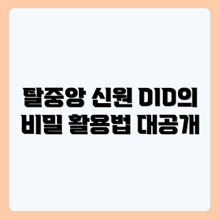 탈중앙 신원 인증, DID 활용 예, 신원 인증 구조, 디지털 신원 관리, 블록체인 신원 인증