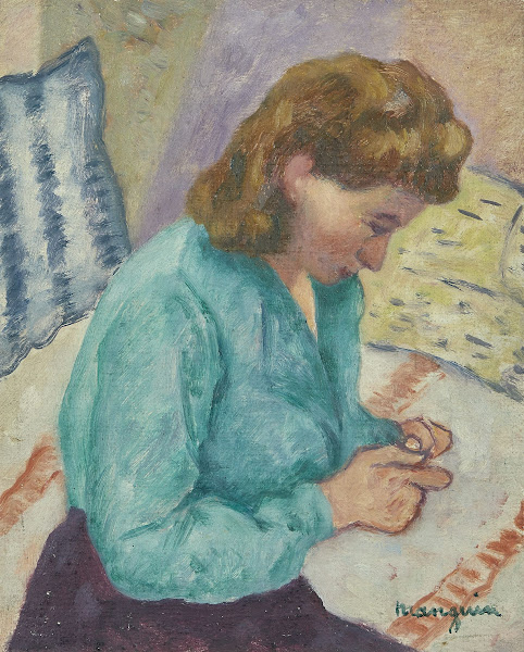 Geneviève Sauty de profil 1946