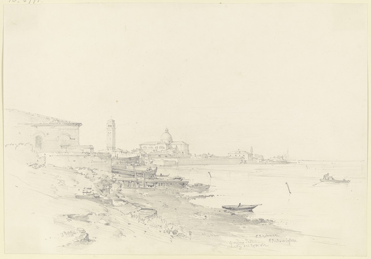 S Pietro di Castello in Venedig vom Giardino Publico aus gesehen 1862
