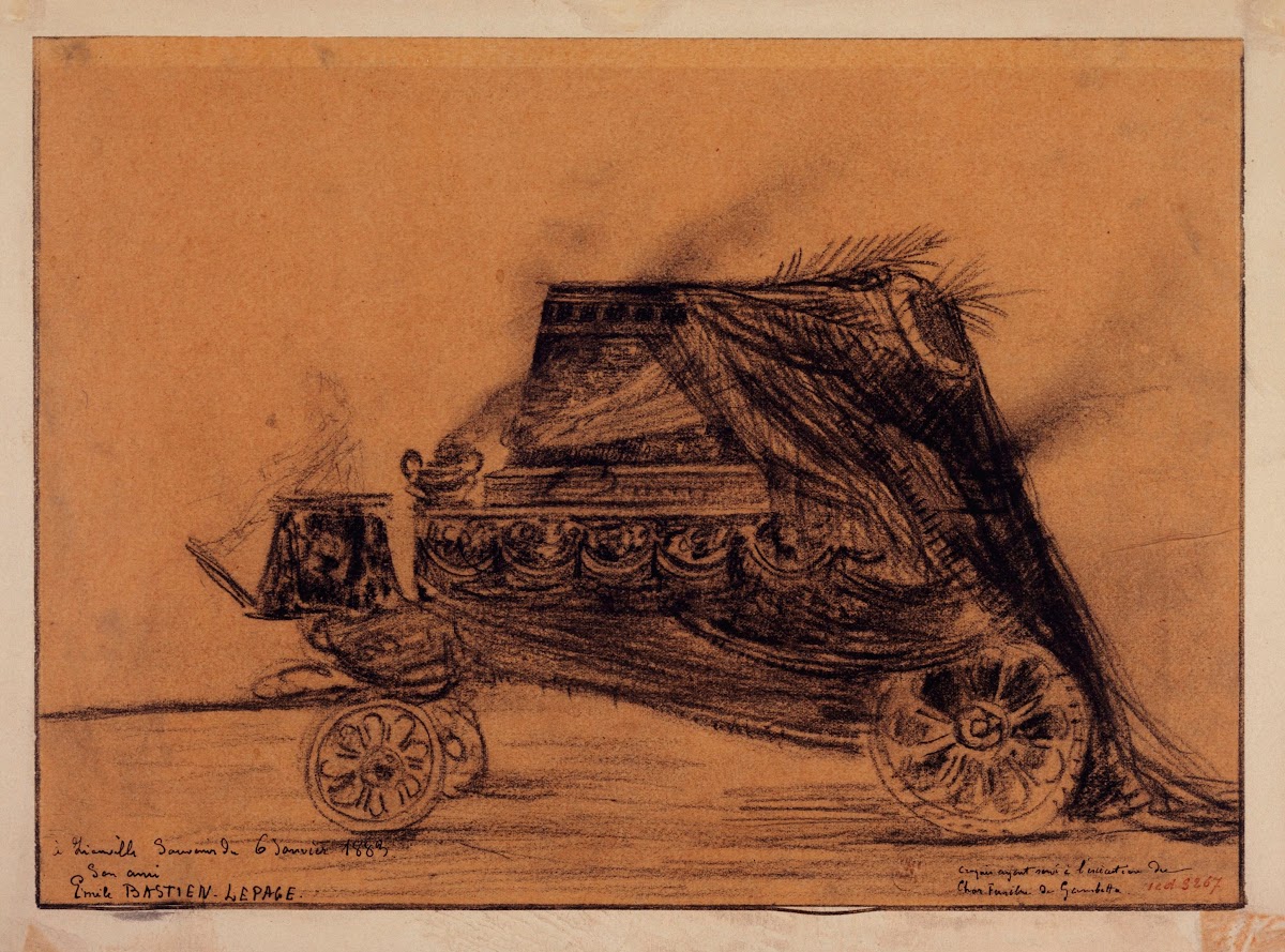 Etude pour le char funèbre de Gambetta 1883