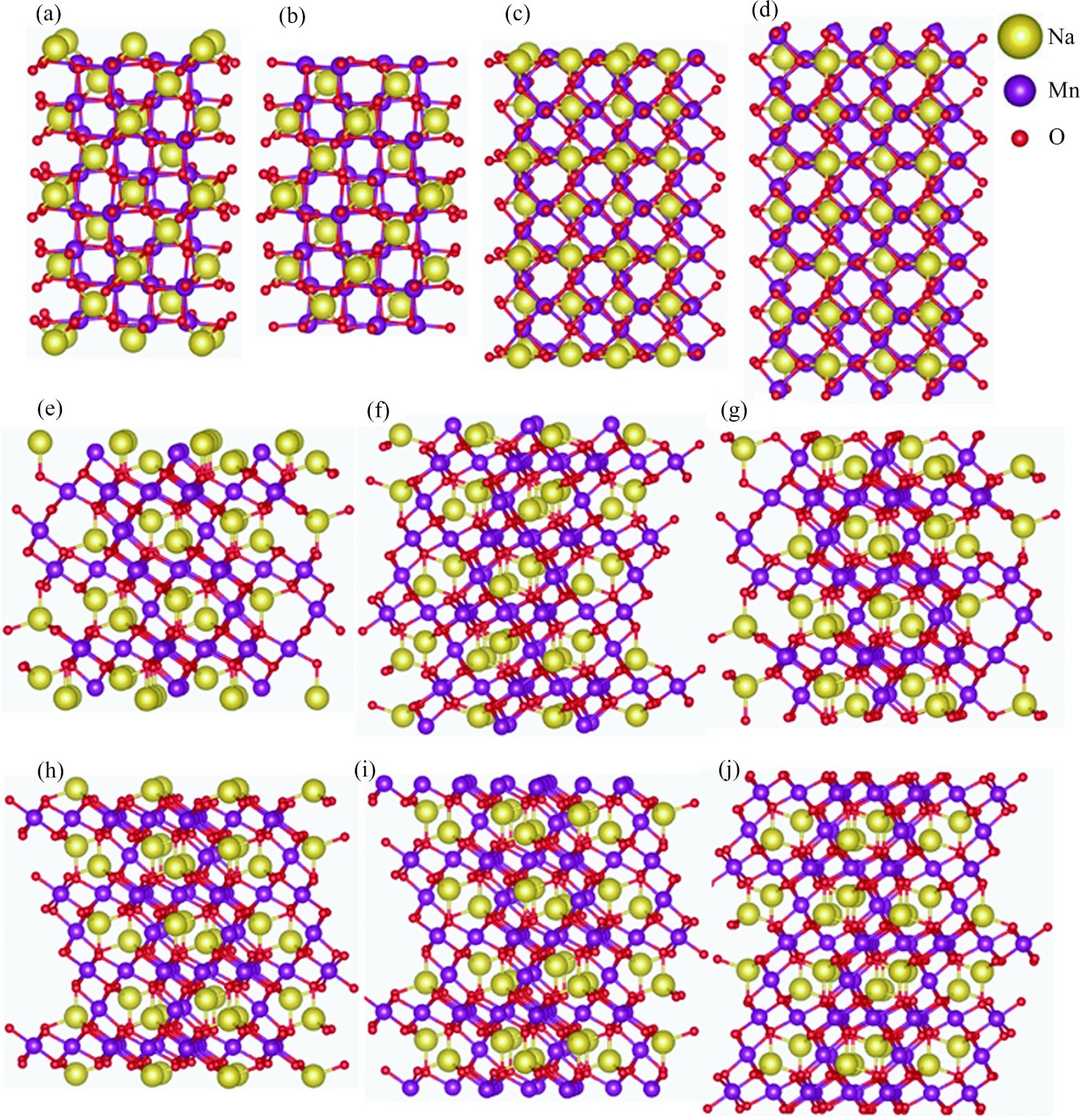 Surface structure and their environment-dependent stability of NaMn2O4
