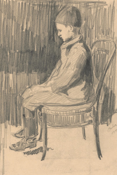 Study of a Boy Seated on a Chair 1914